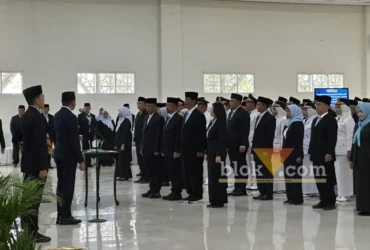 Wali Kota Malang, Wahyu Hidayat melantik 176 pejabat di lingkungan Pemerintahan Kota Malang (foto: blok-a.com / M Berril Labiq)