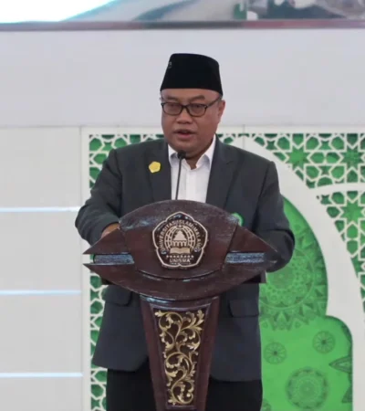 Rektor Universitas Islam Malang (Unisma), Prof Junaidi saat menyampaikan sambutan di Master Maba Unisma 2026. (Youtube Unisma)